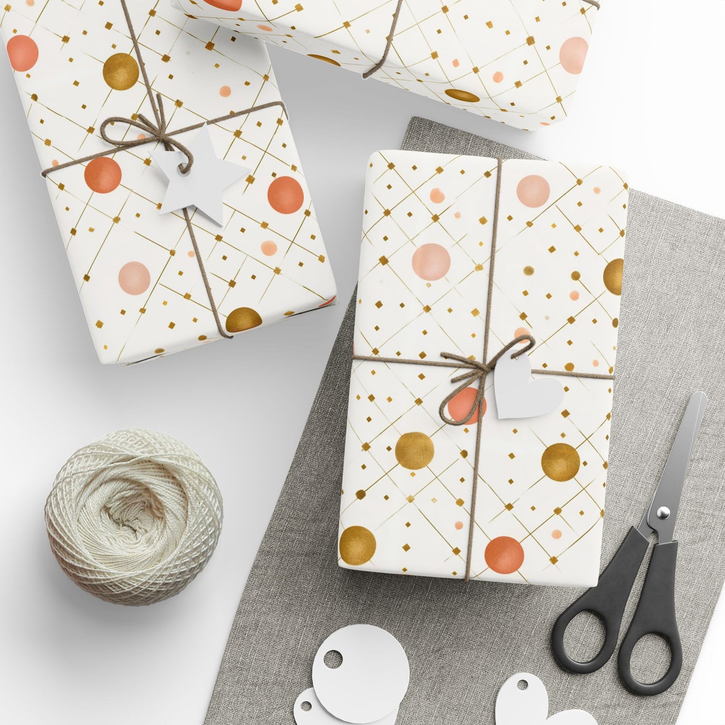 Geometric Celebration Grid Wrapping Paper