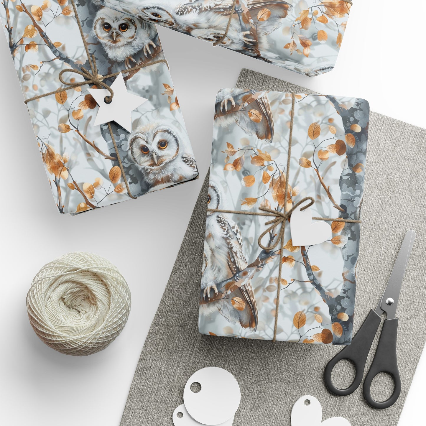 Baby Owls in Winter Wrapping Paper