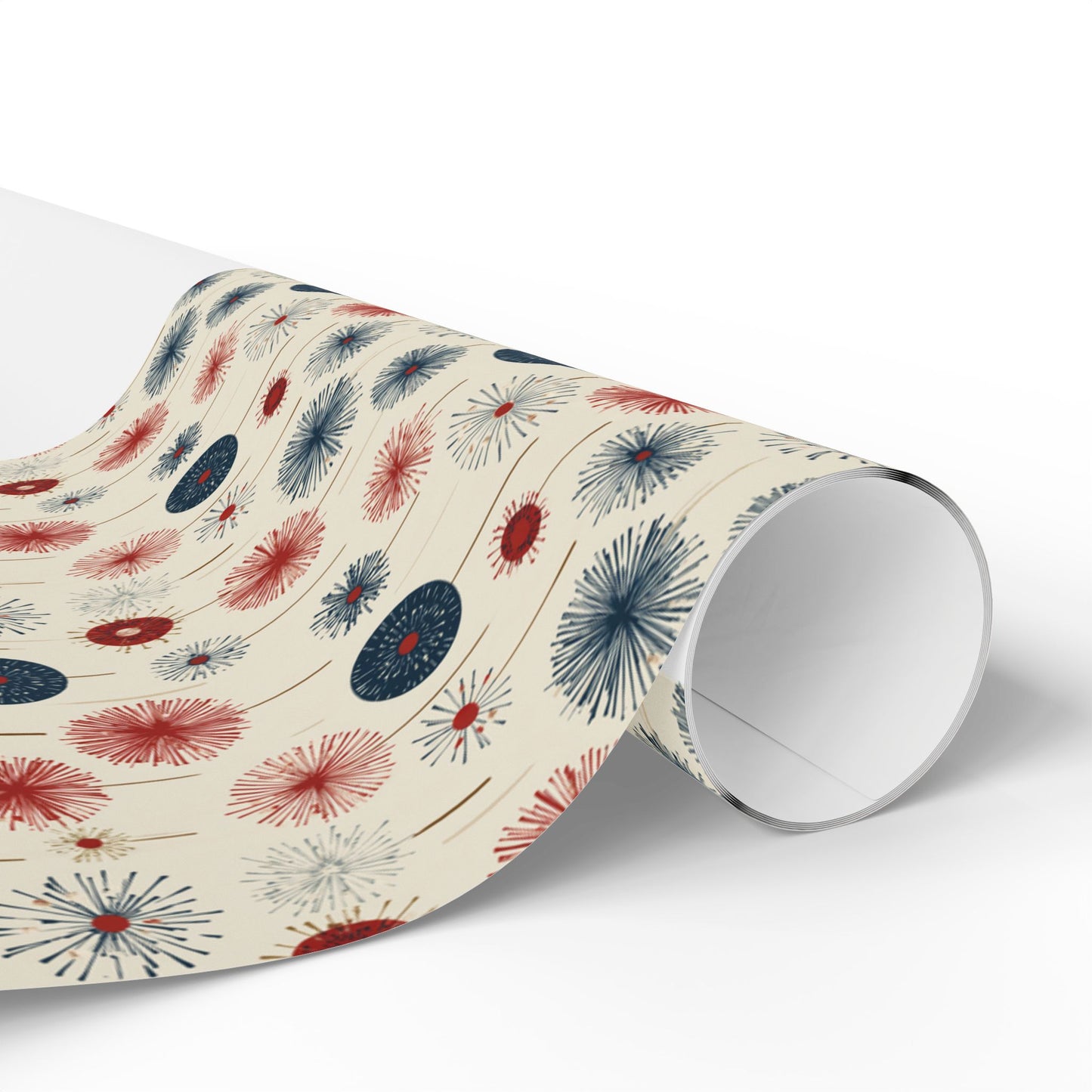 Geometric Firecracker & Sparkler Wrapping Paper | Fourth of July Holiday Gift Wrap