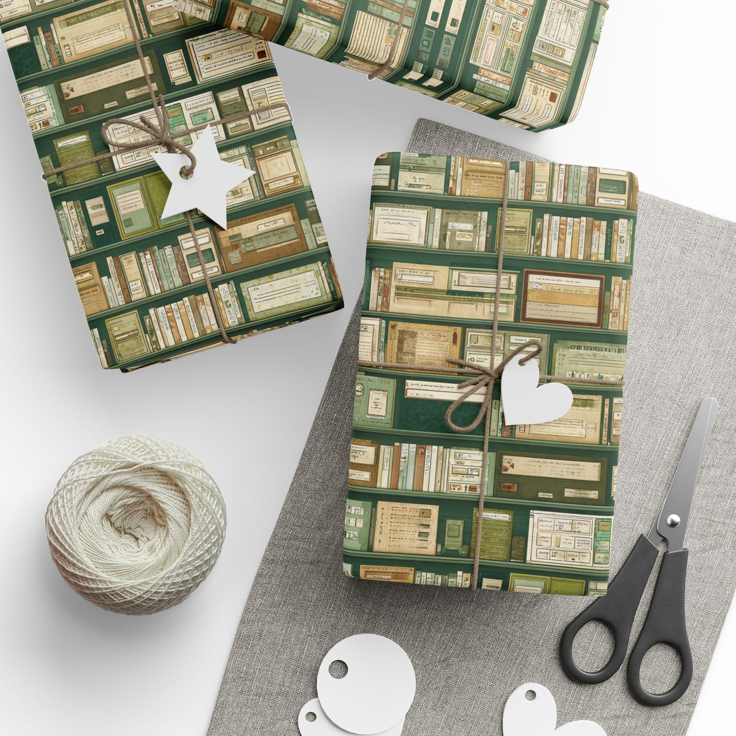 Library & Books Pattern Wrapping Paper — Collection No. 003