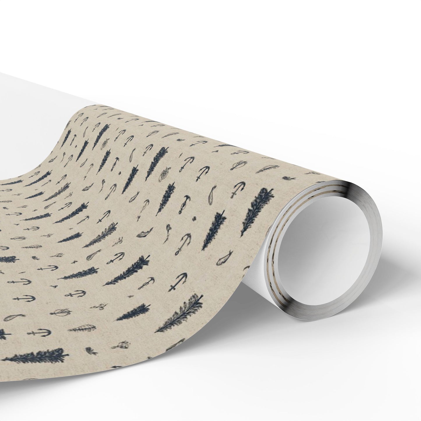 Rustic Outdoor Gift Wrap | Fishing Lures, Anchors & Pine Trees | All-Season Wrapping Paper