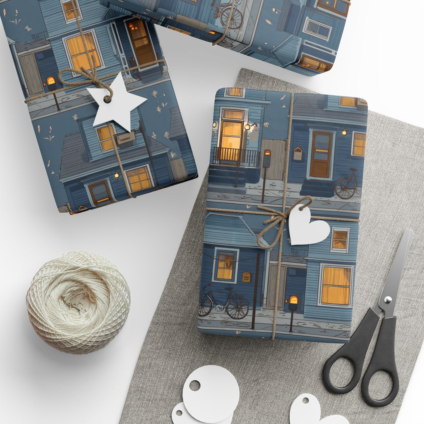 Neighborhood Map Pattern Wrapping Paper — District No. 004