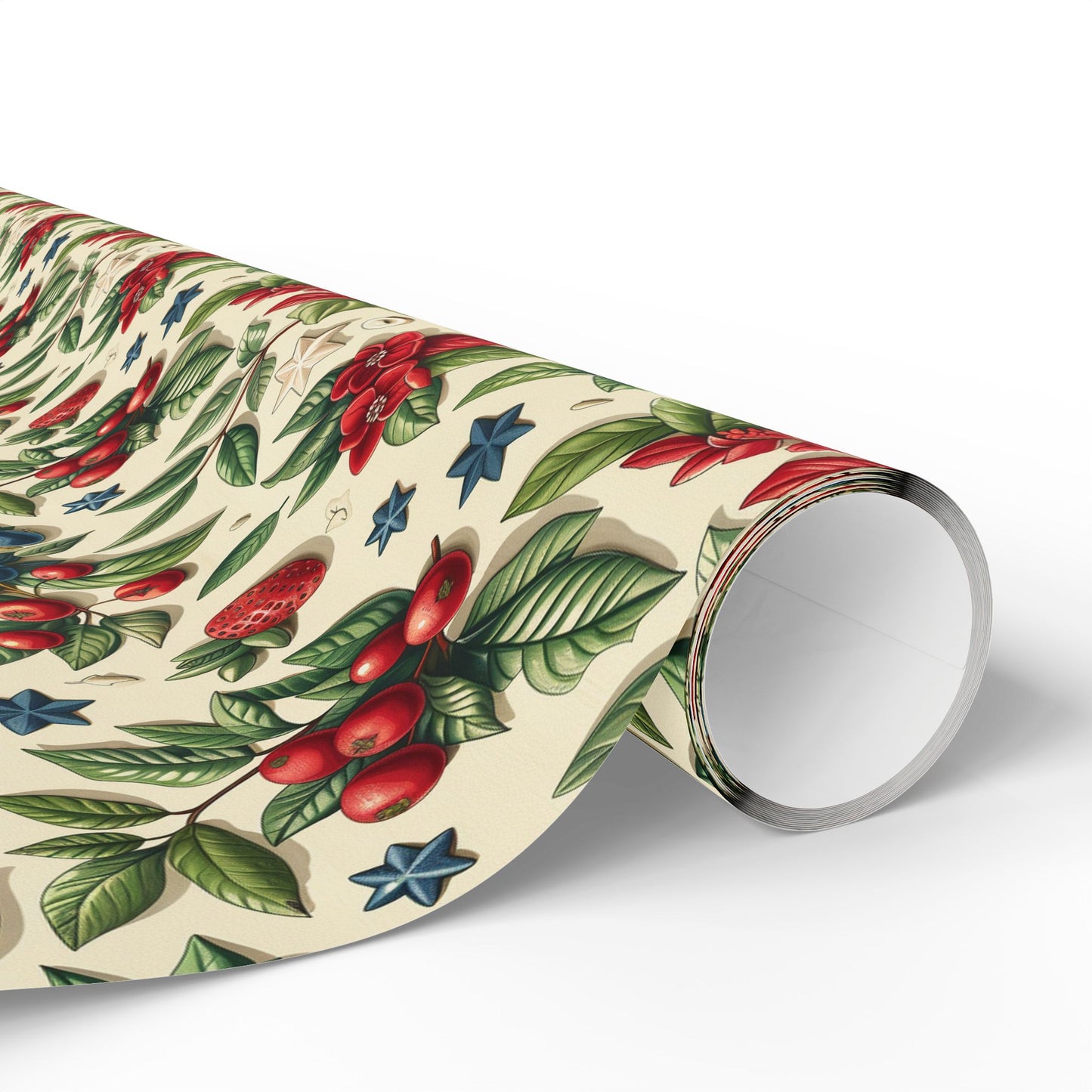 Festive Floral Wrapping Paper for Holidays and Celebrations