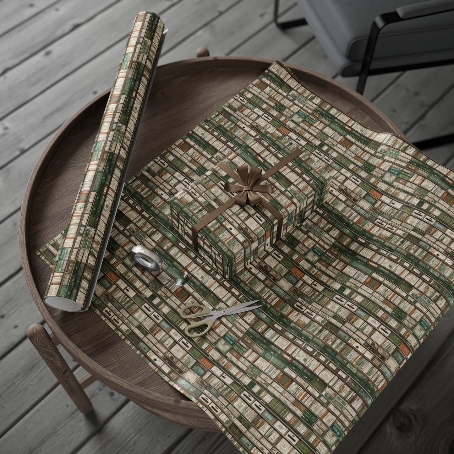 Library & Books Pattern Wrapping Paper — Collection No. 004