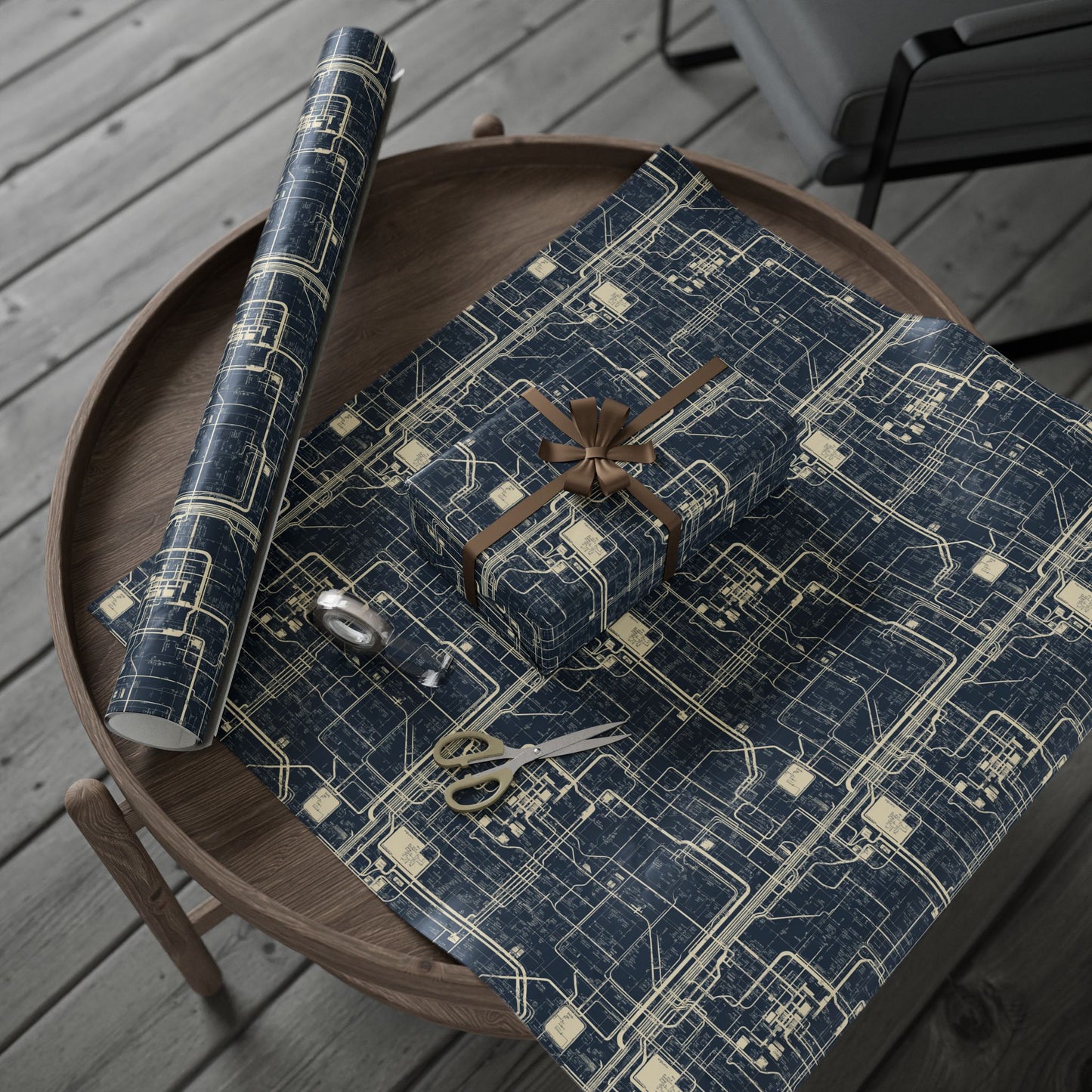 Utility & Infrastructure Map Wrapping Paper — Grid No. 001