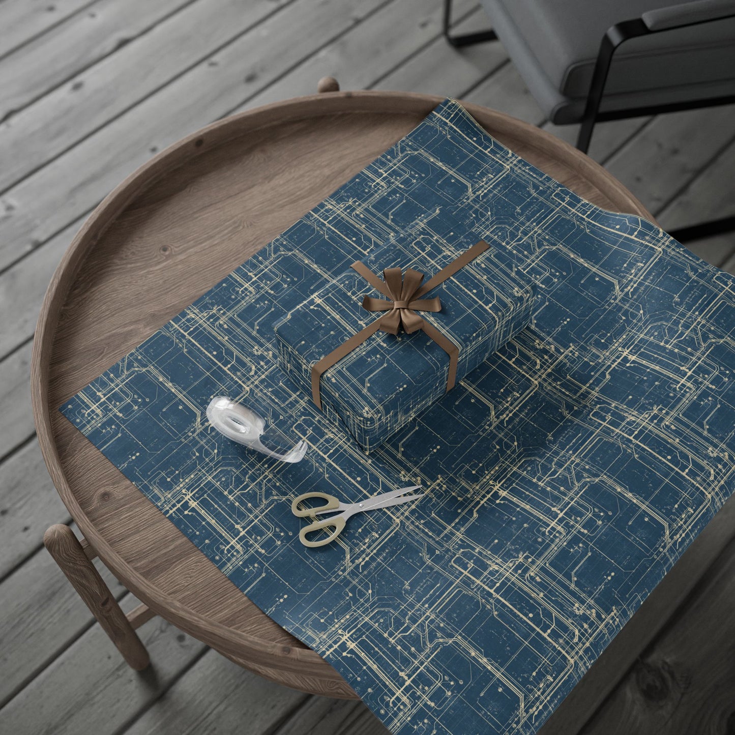 Utility & Infrastructure Map Wrapping Paper — Grid No. 004