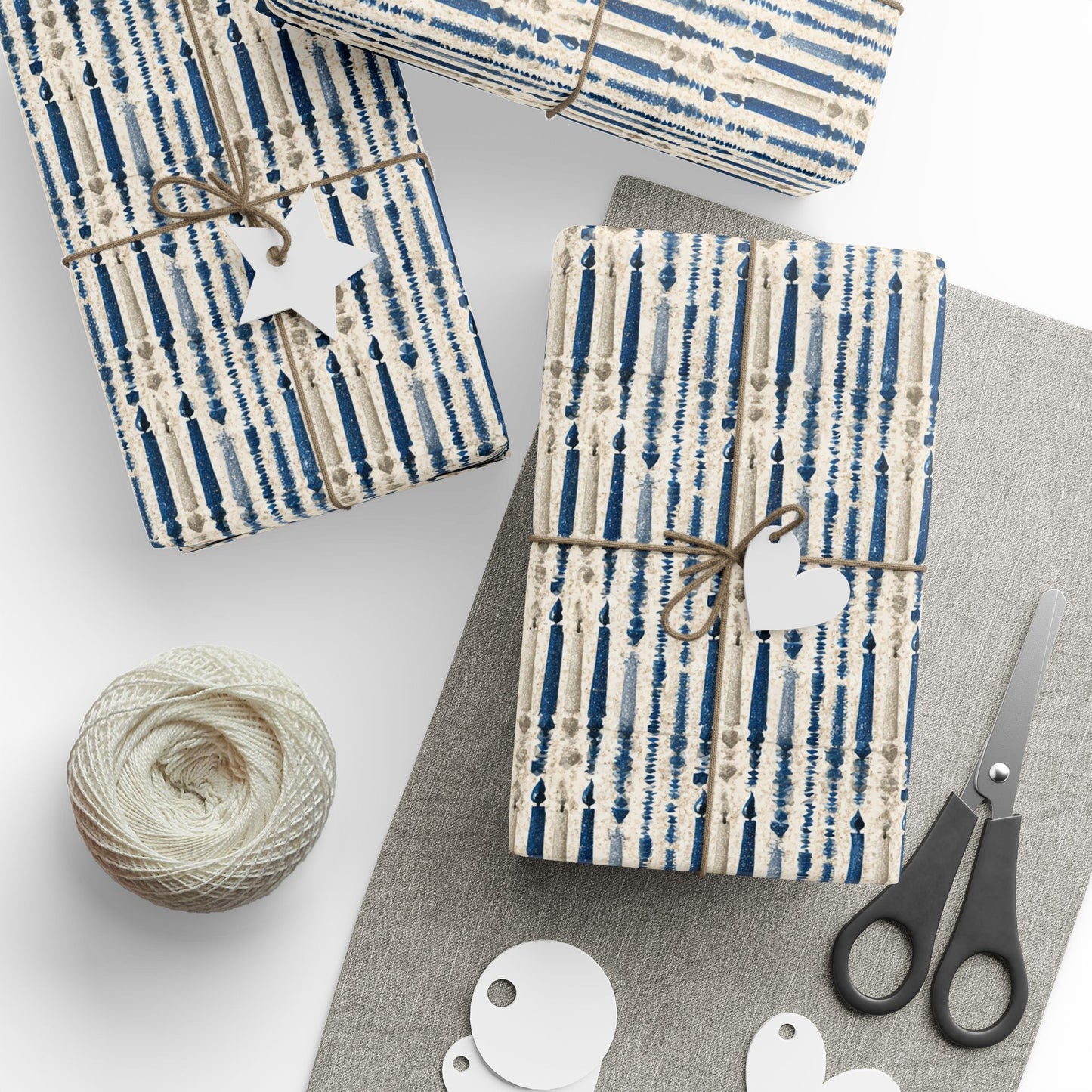 Hanukkah Candlelight Wrapping Paper