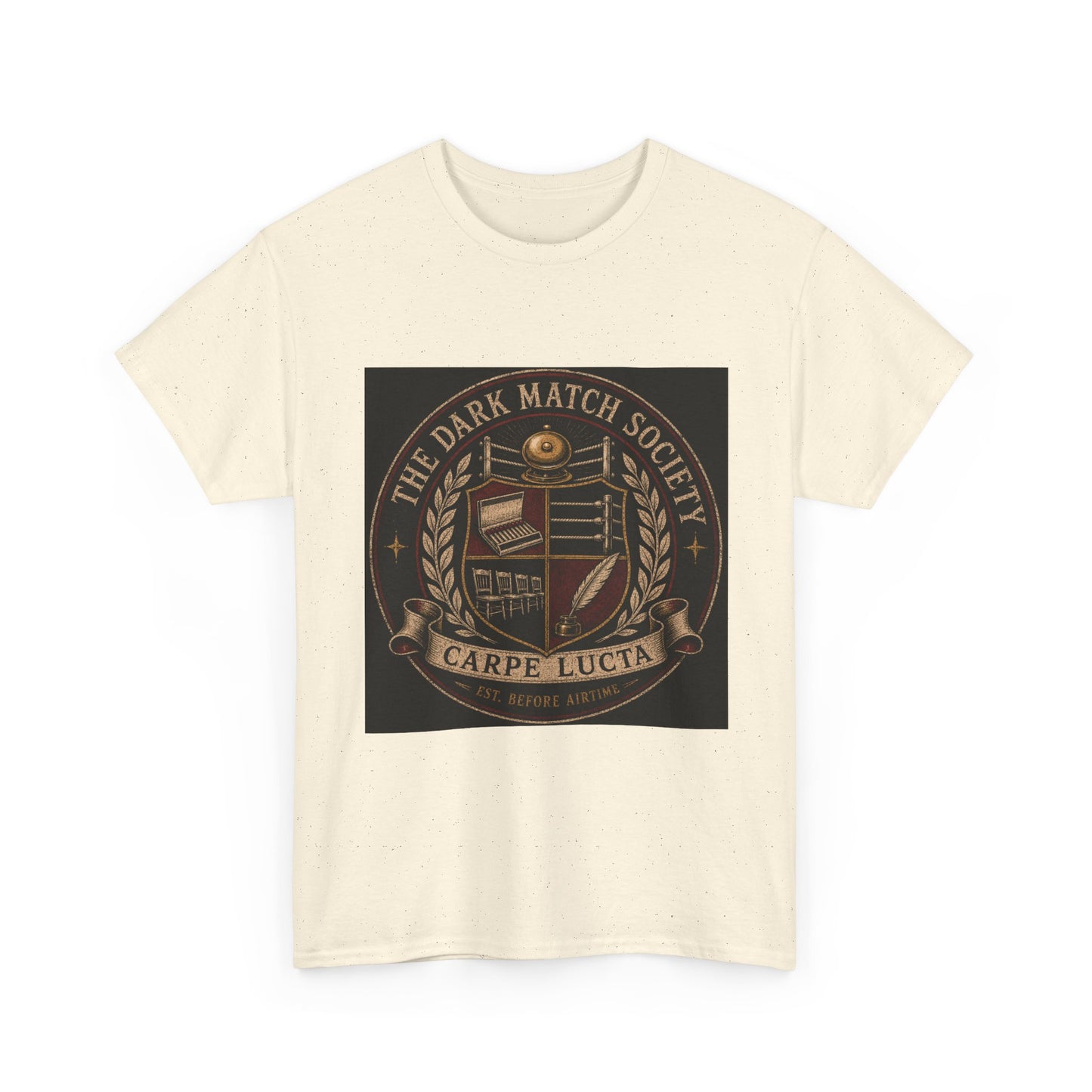 Dark Match Society Crest T-Shirt — 'Carpe Lucta' Vintage Emblem Tee