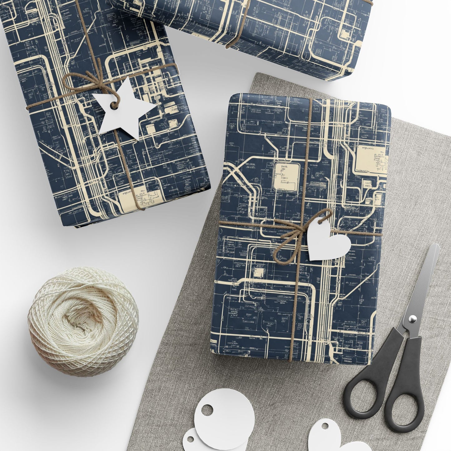 Utility & Infrastructure Map Wrapping Paper — Grid No. 001