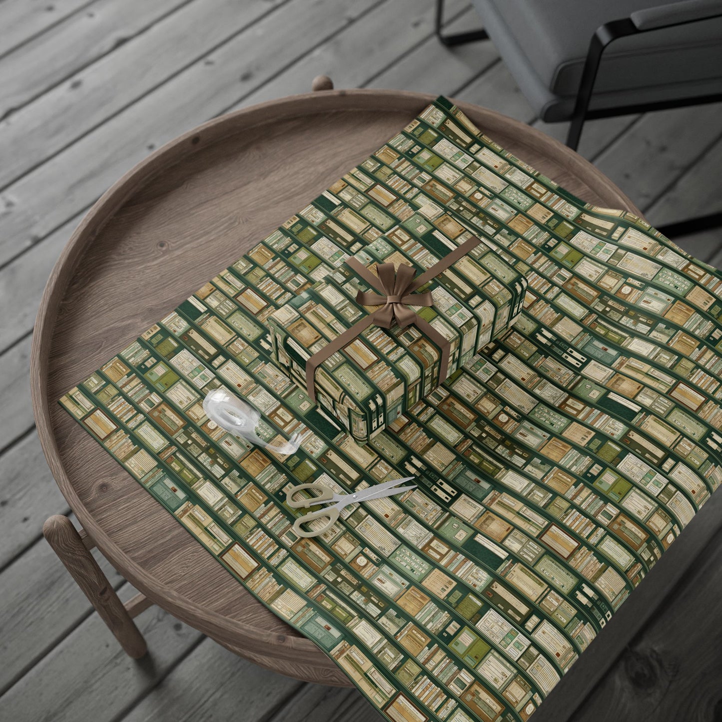 Library & Books Pattern Wrapping Paper — Collection No. 003
