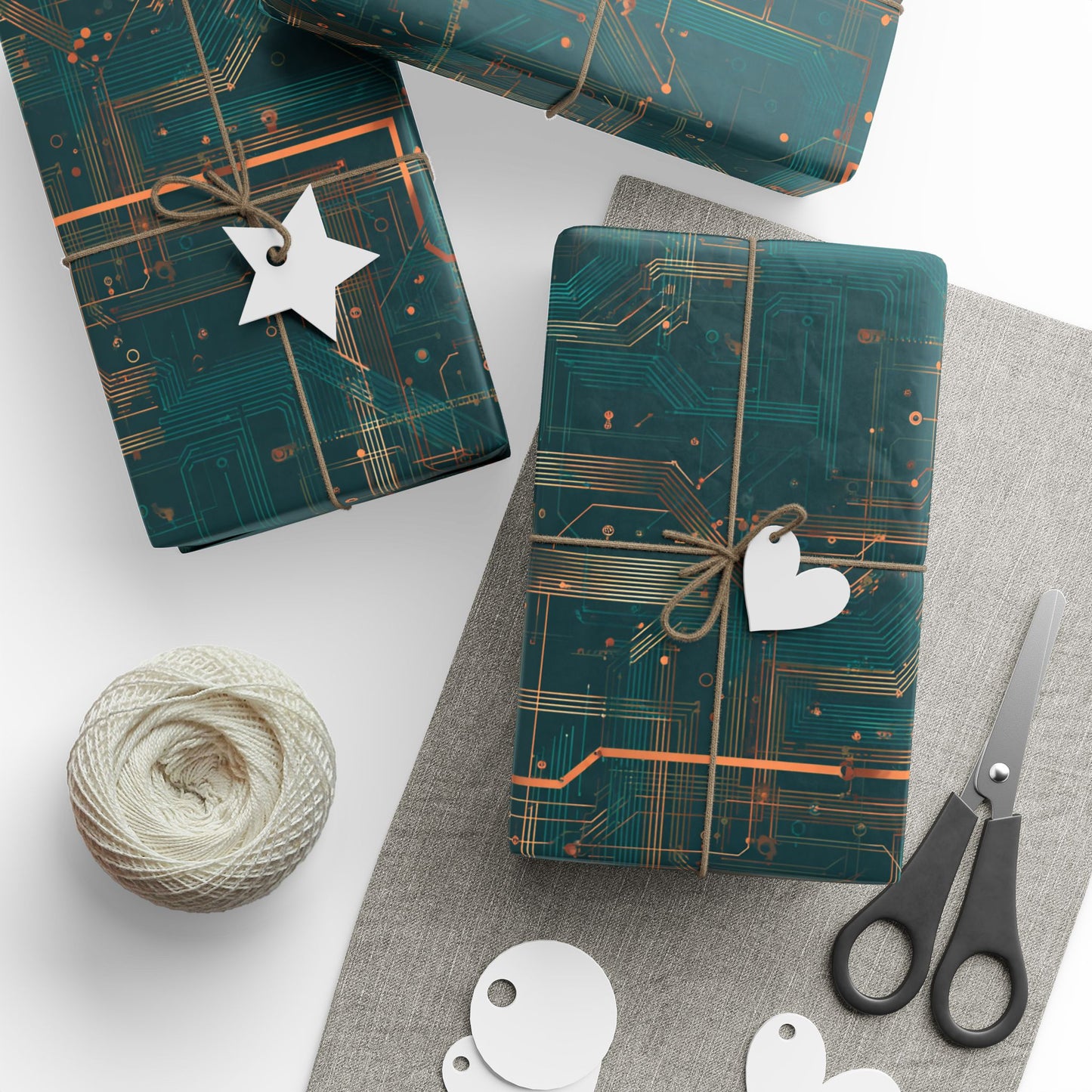 Circuit Board Pattern Wrapping Paper — Trace No. 002