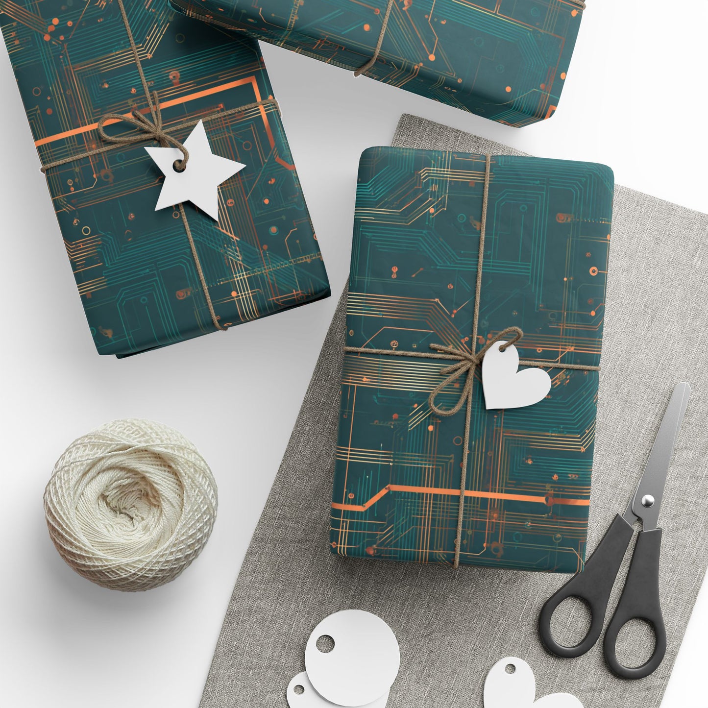 Circuit Board Pattern Wrapping Paper — Trace No. 002