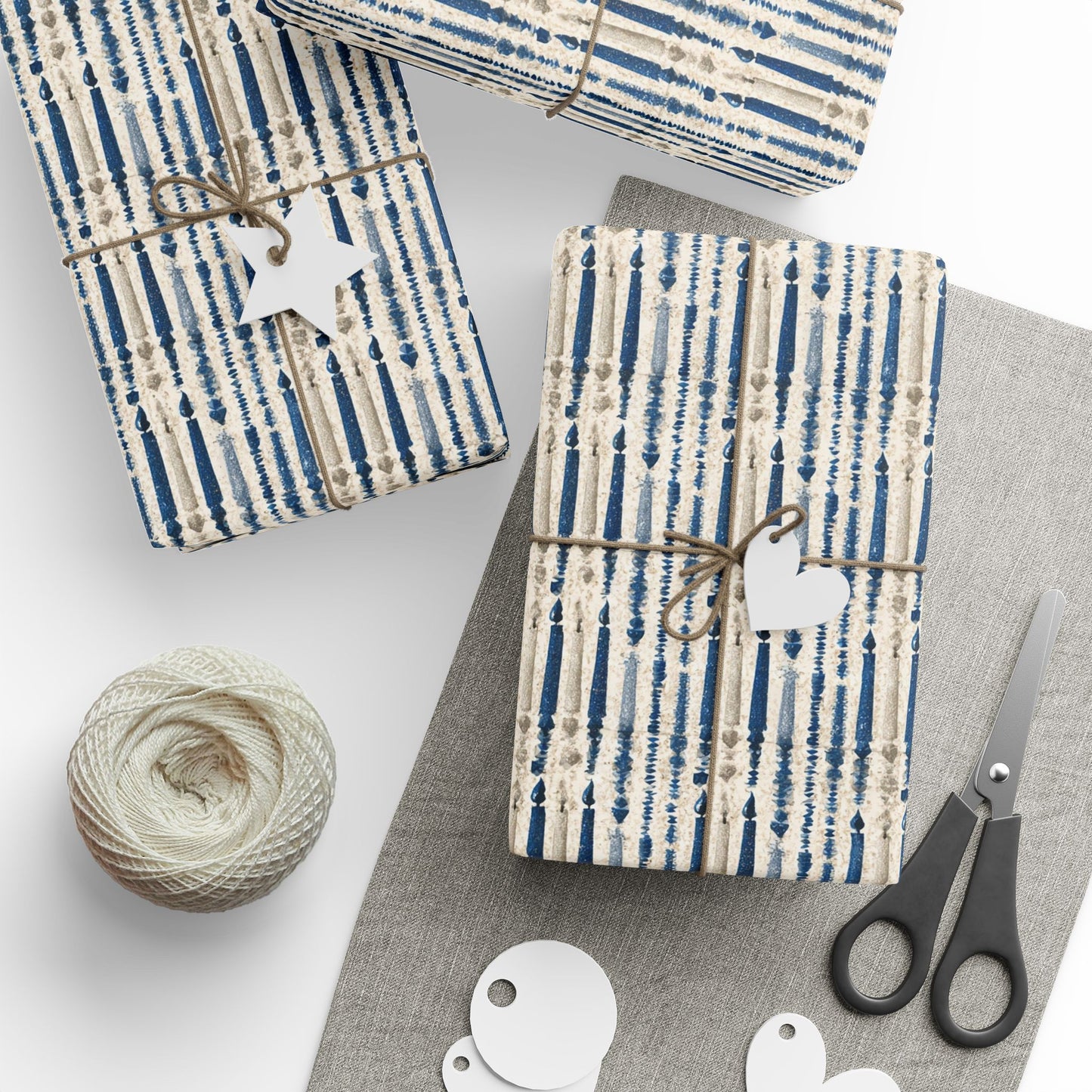 Hanukkah Candlelight Wrapping Paper