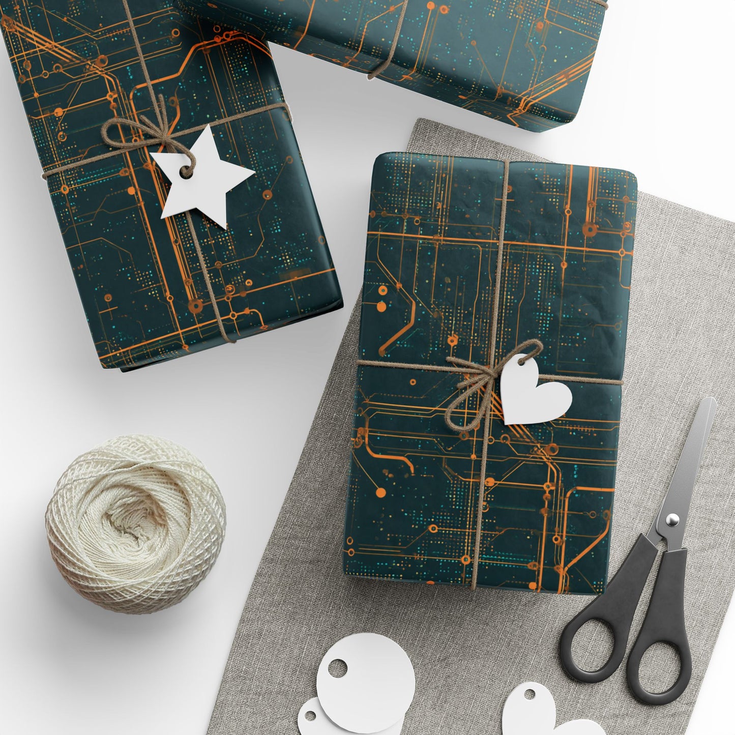Circuit Board Pattern Wrapping Paper — Trace No. 001