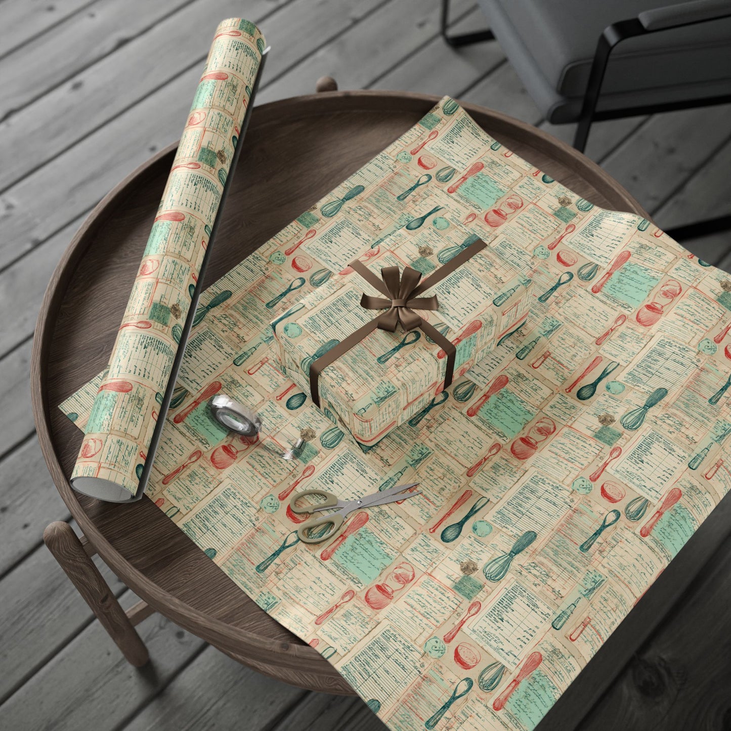Retro Diner Pattern Wrapping Paper — Menu No. 001