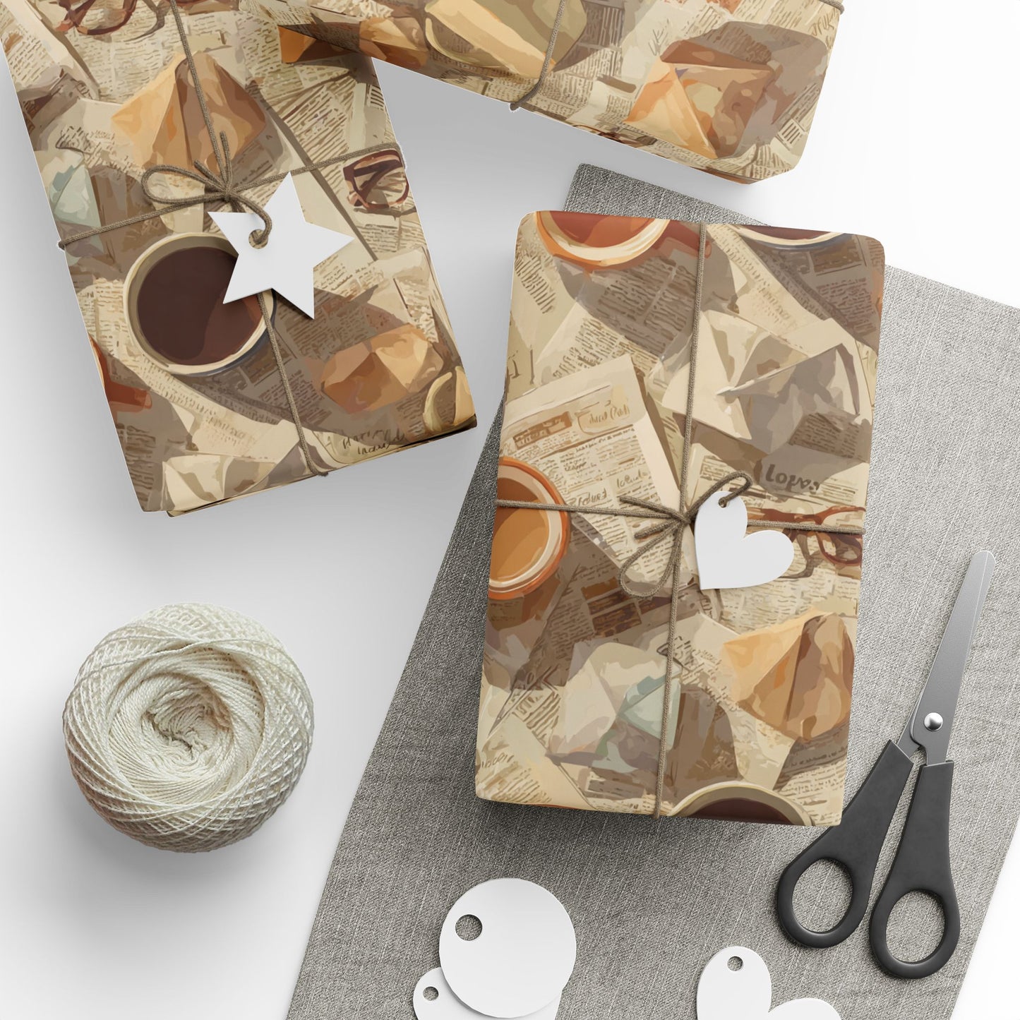 Newspaper Typography Pattern Wrapping Paper — Edition No. 003