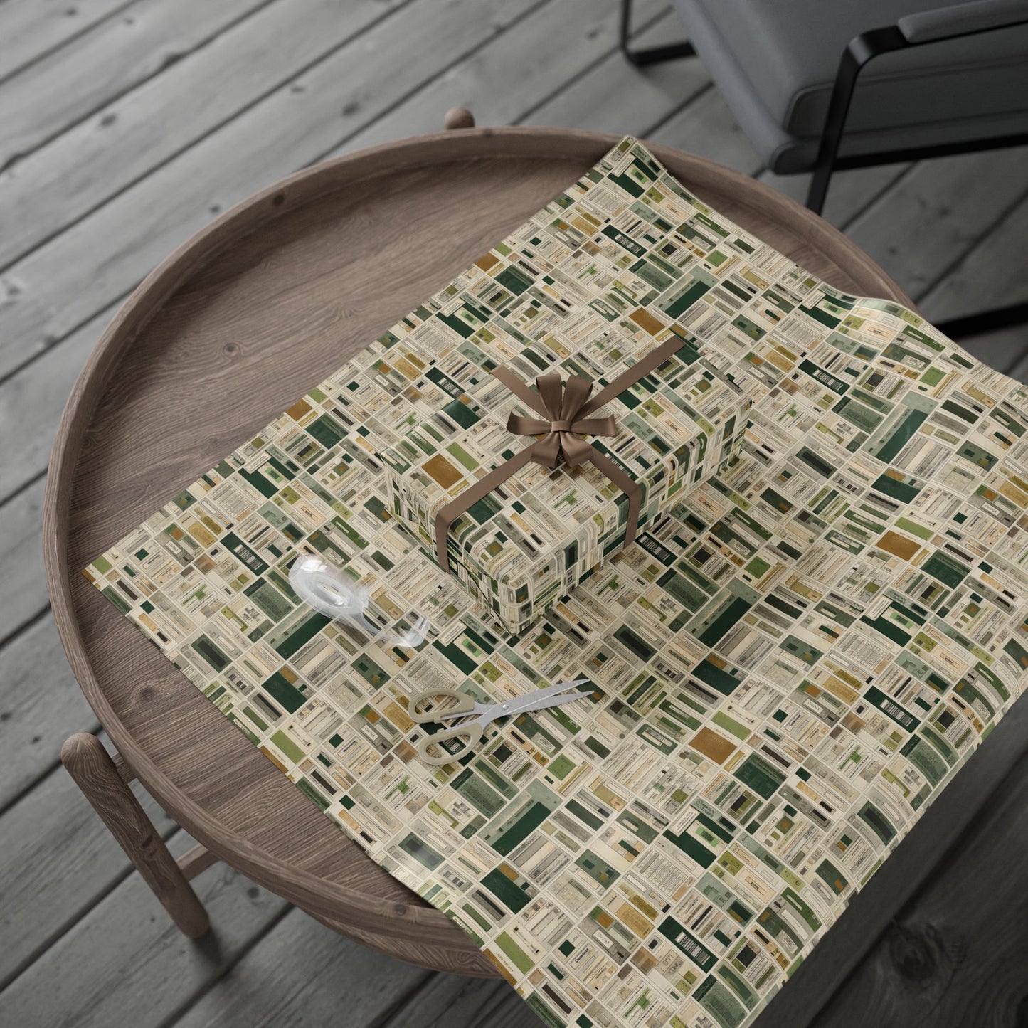 Library & Books Pattern Wrapping Paper — Collection No. 002