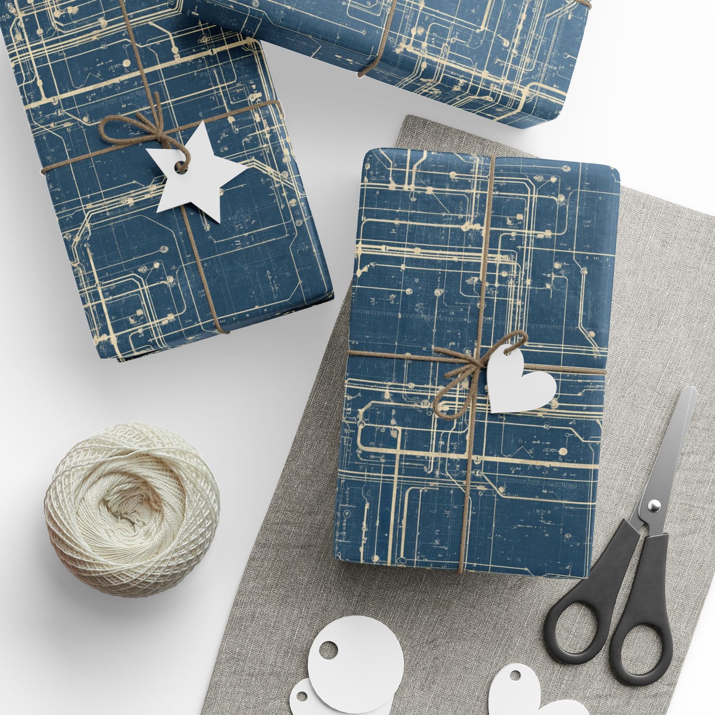 Utility & Infrastructure Map Wrapping Paper — Grid No. 004