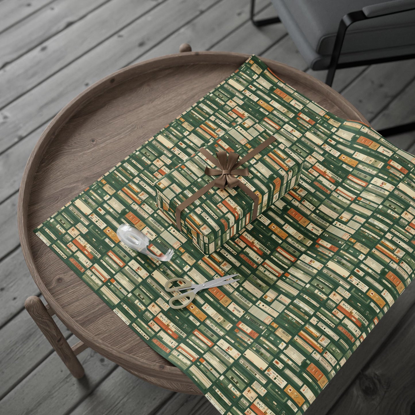Library & Books Pattern Wrapping Paper — Collection No. 001
