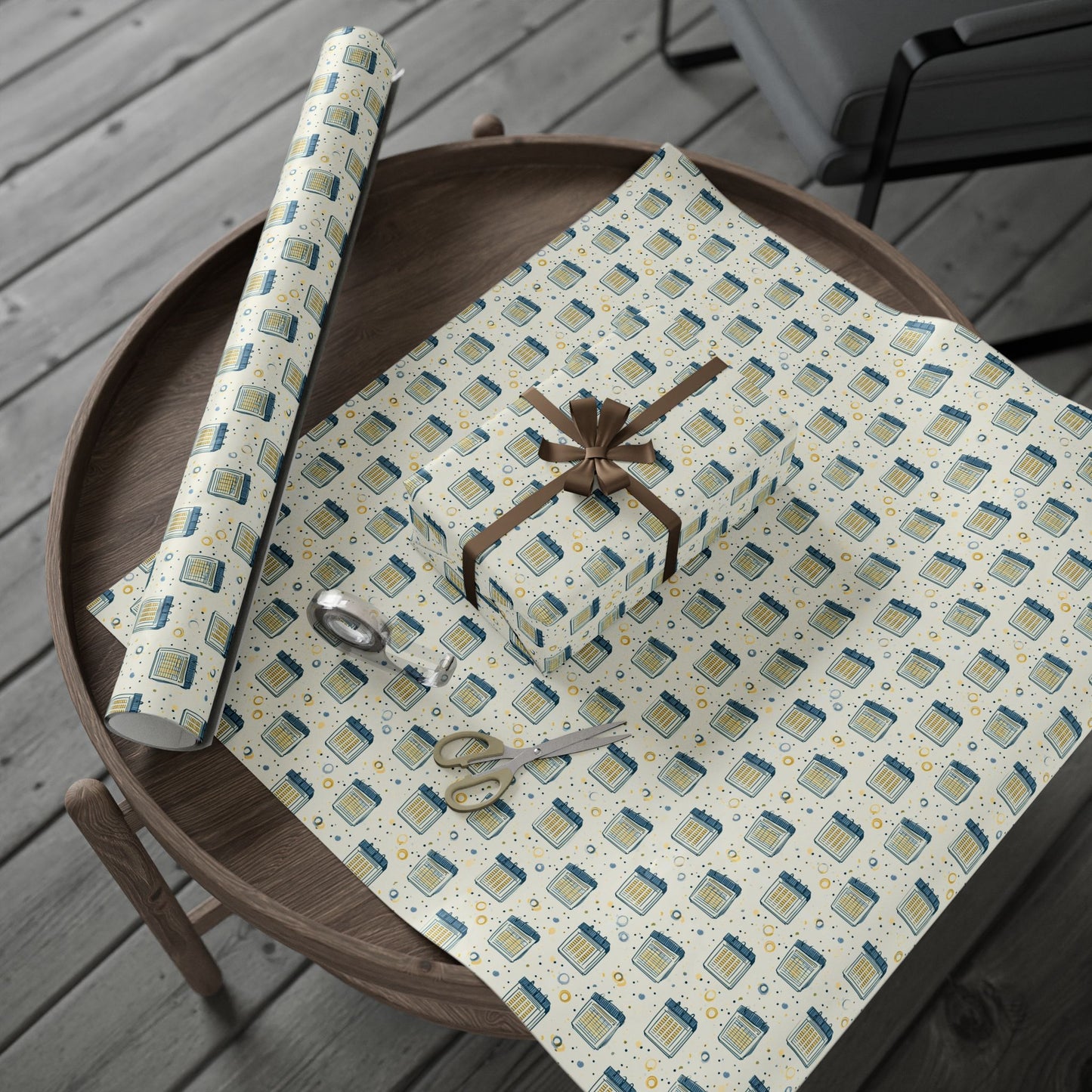 Vintage Analog Calendar Wrapping Paper