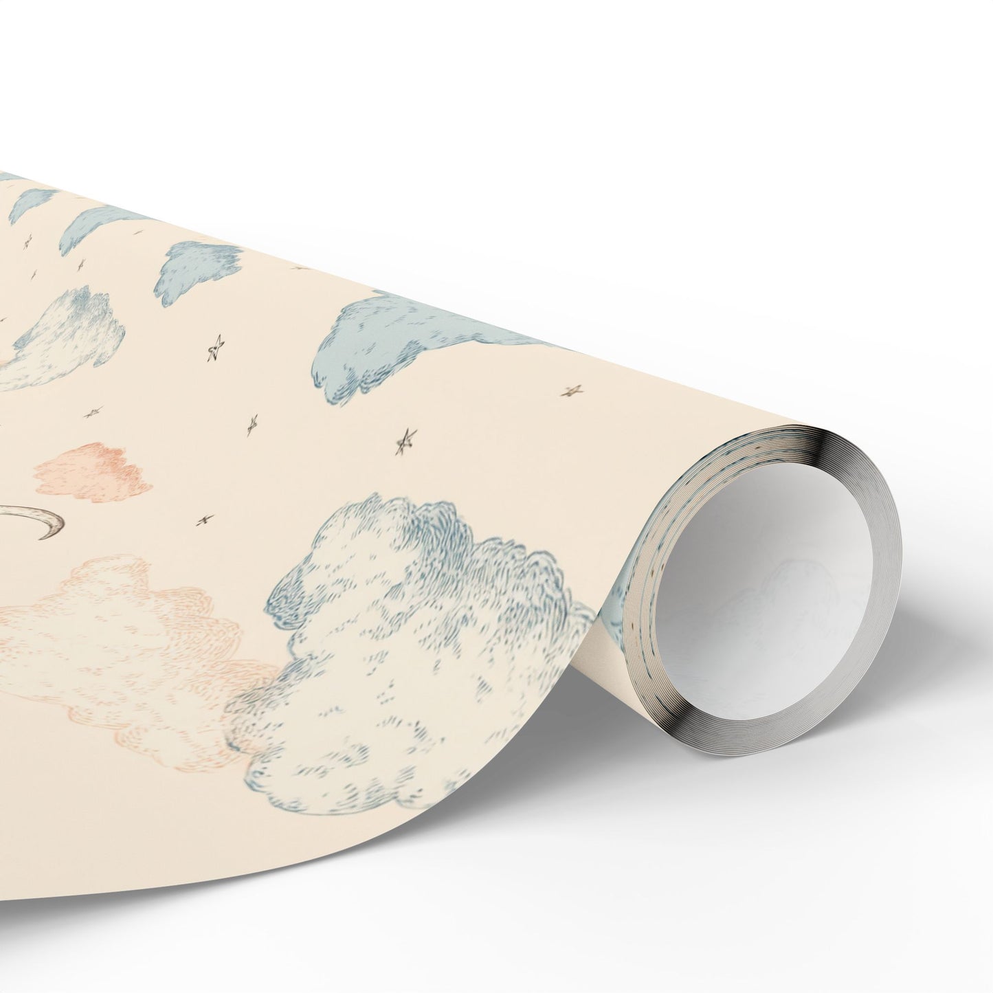 Celestial Wrapping Paper — Moons, Stars & Clouds | All-Occasion Gift Wrap