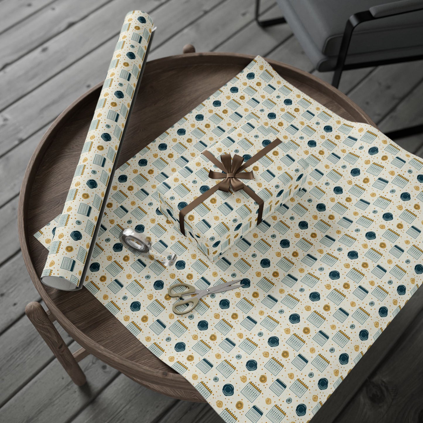 Vintage Analog Calendar Wrapping Paper