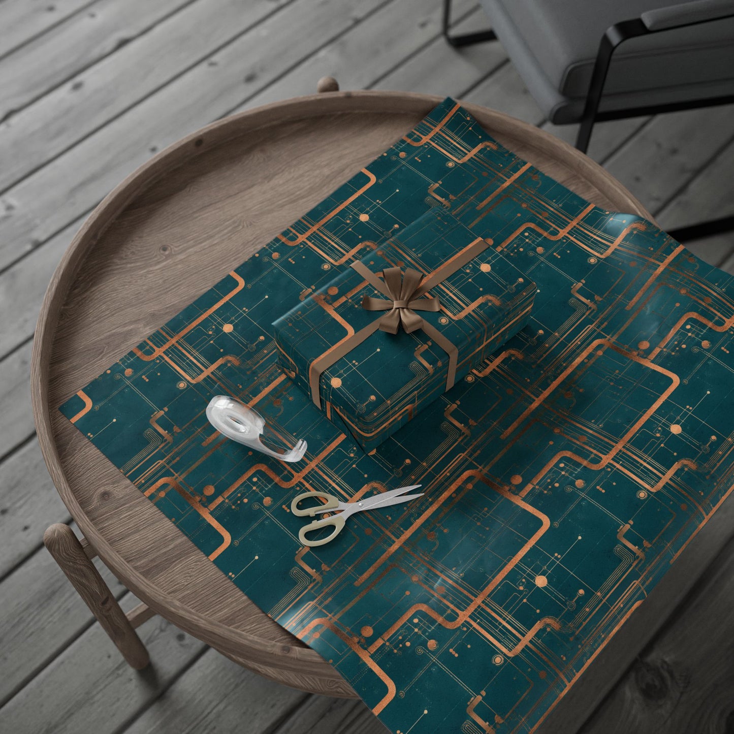 Circuit Board Pattern Wrapping Paper — Trace No. 003