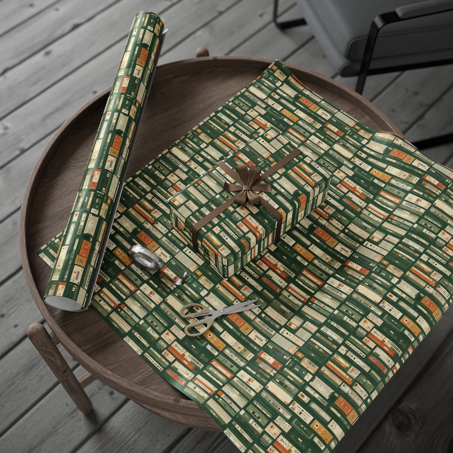 Library & Books Pattern Wrapping Paper — Collection No. 001