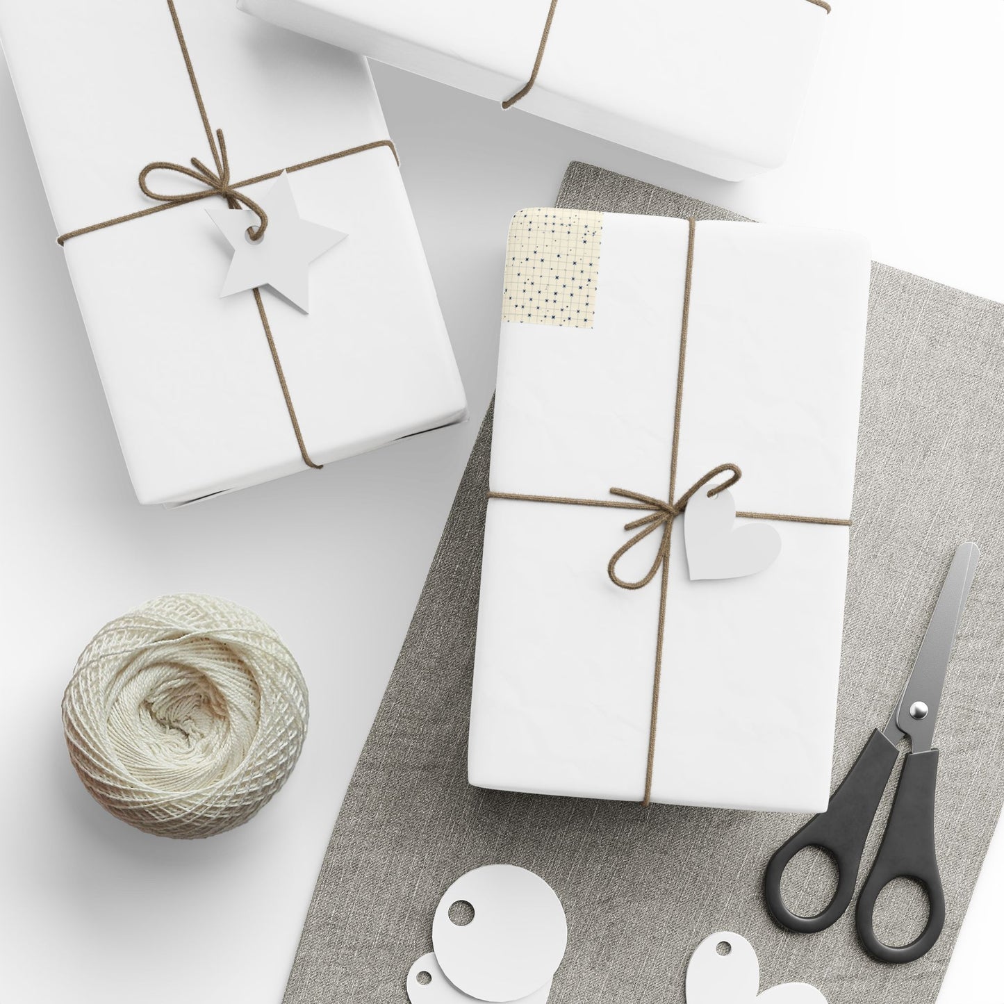 Star Grid Wrapping Paper | Minimalist Five-Pointed Star Pattern | All-Season Gift Wrap