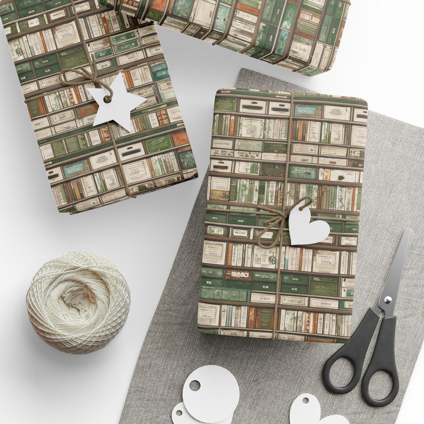 Library & Books Pattern Wrapping Paper — Collection No. 004