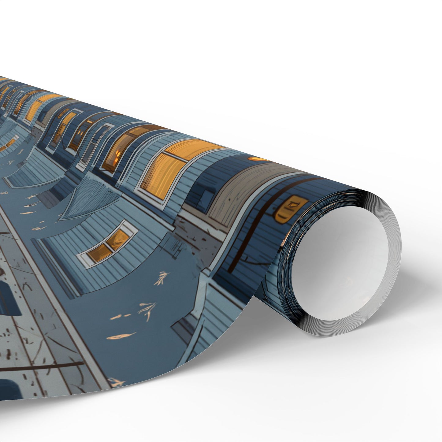 Neighborhood Map Pattern Wrapping Paper — District No. 004