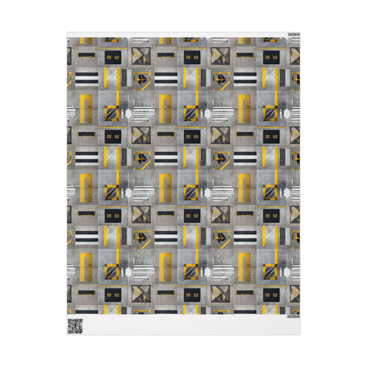 Airport & Runway Pattern Wrapping Paper — Directional No. 002