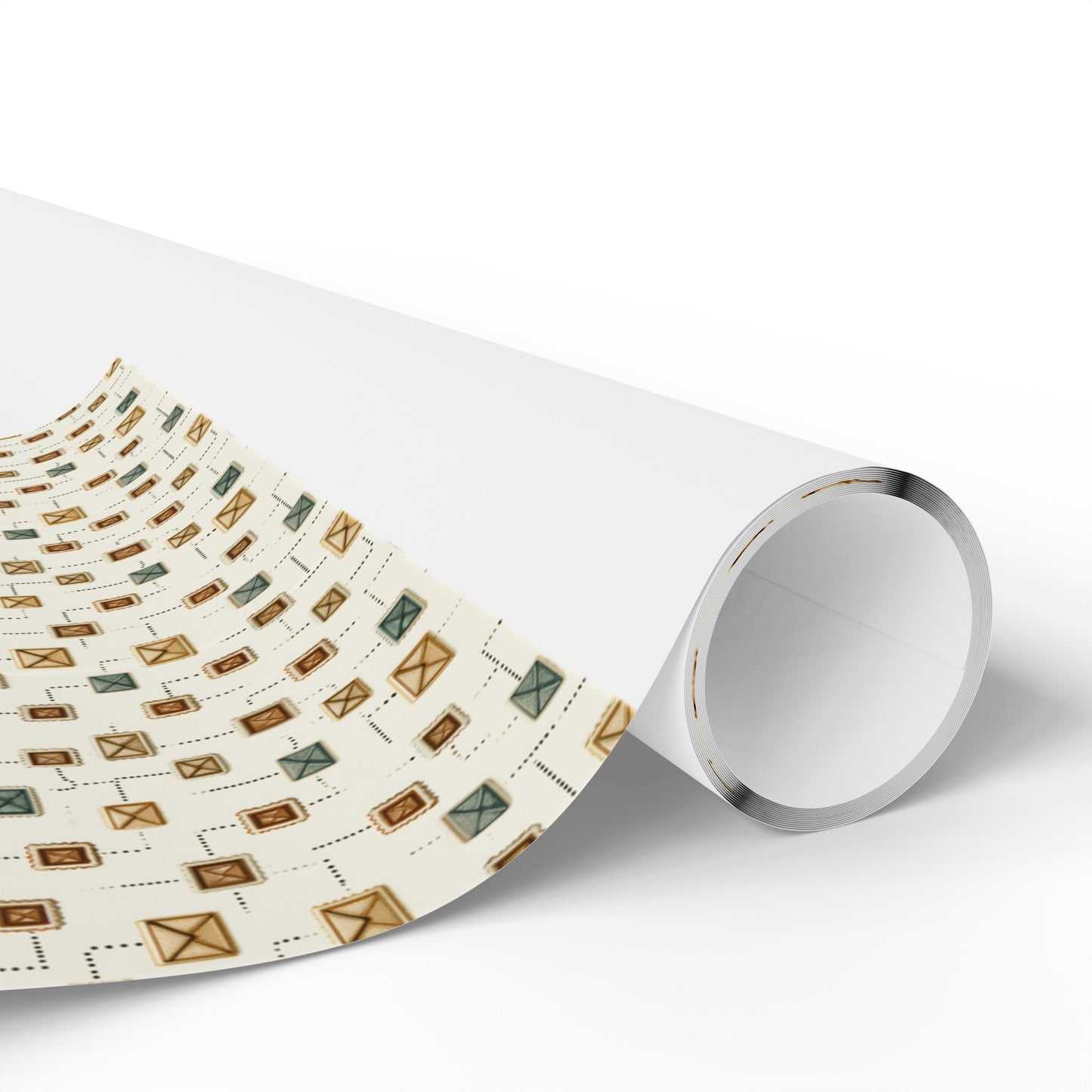 Postal System Wrapping Paper | Vintage Envelope & Postmark Pattern | All-Season Gift Wrap