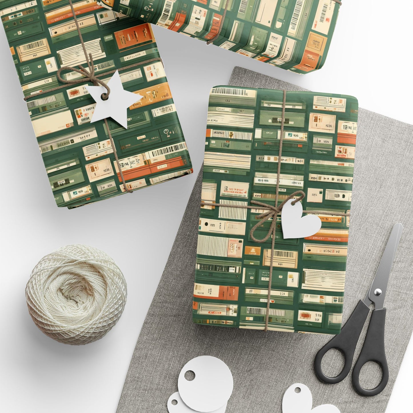 Library & Books Pattern Wrapping Paper — Collection No. 001