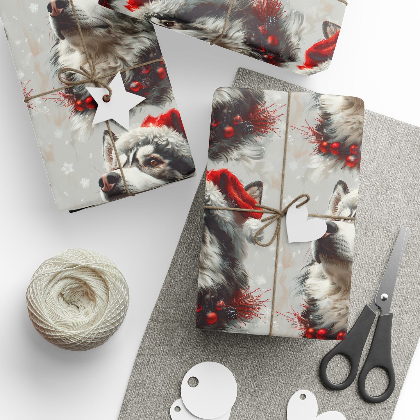 Husky Santa Wrapping Papers