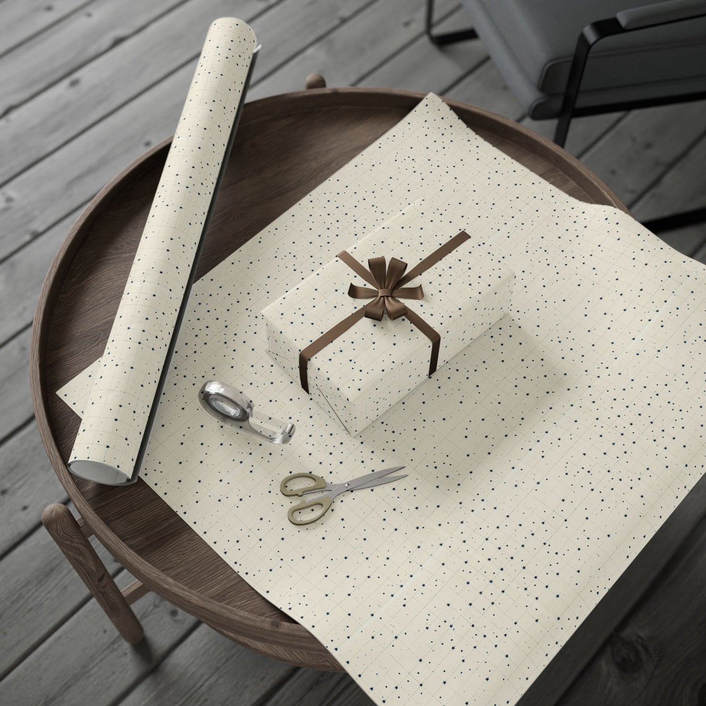 Minimalist Star Grid Wrapping Paper