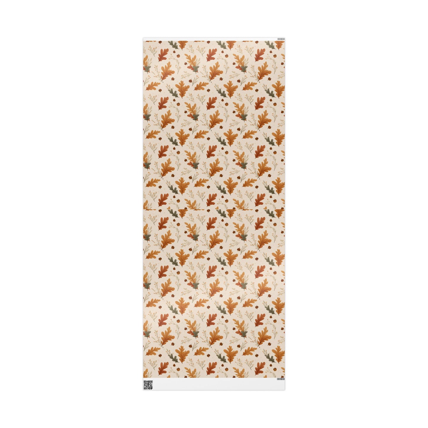 Fall Botanical Wrapping Paper — Oak Leaves, Acorns & Wheat | Autumn Gift Wrap
