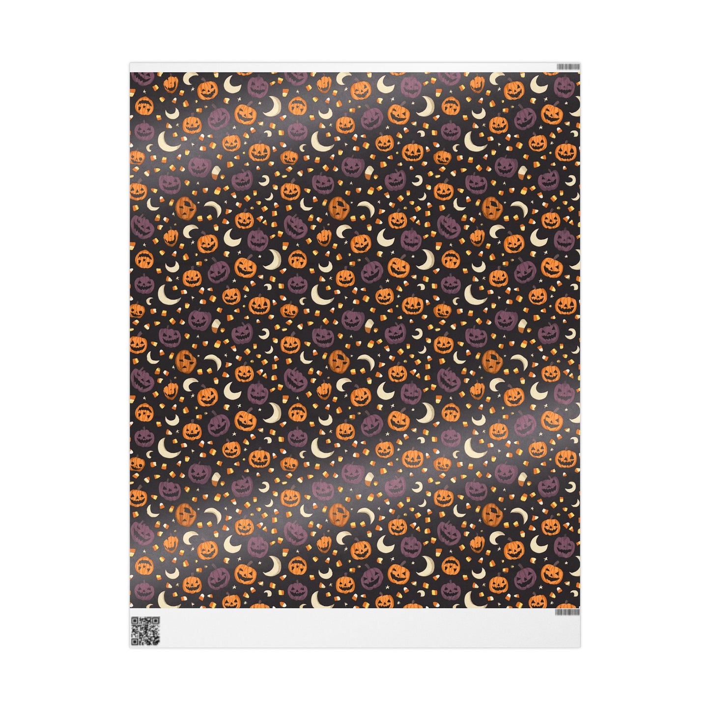 Halloween Wrapping Paper — Jack-o-Lanterns, Candy Corn & Moons | Spooky Gift Wrap