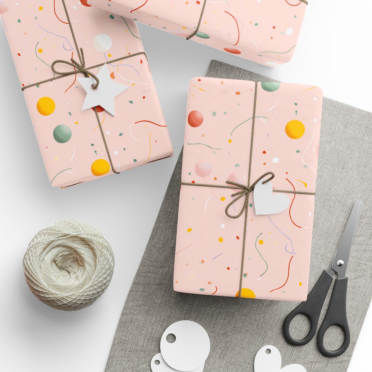 Festive Confetti & Balloon Wrapping Paper | All-Occasion Celebration Gift Wrap