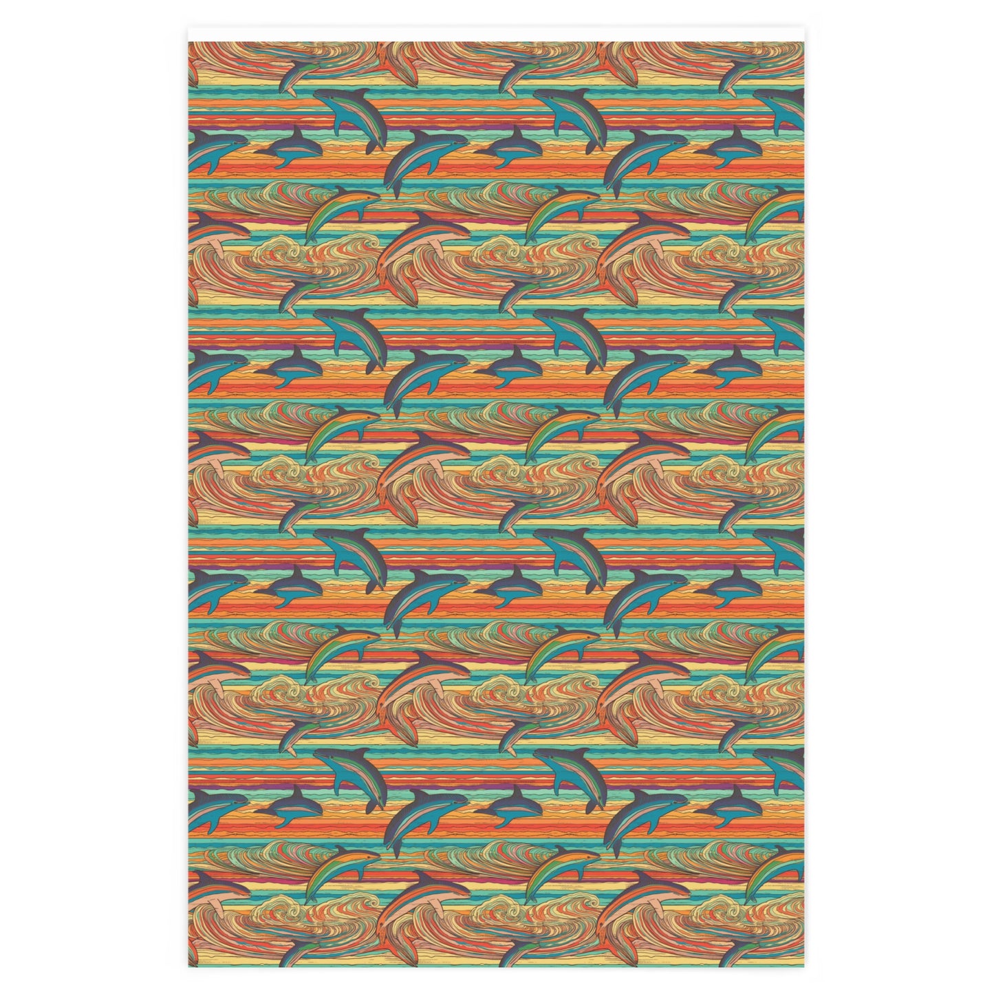 Psychedelic Dolphins Wrapping Paper