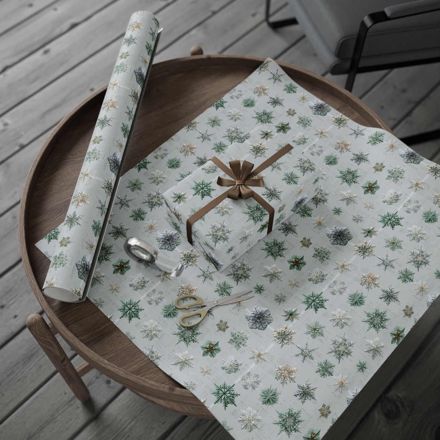 Scientific Snowflake Taxonomy Wrapping Paper