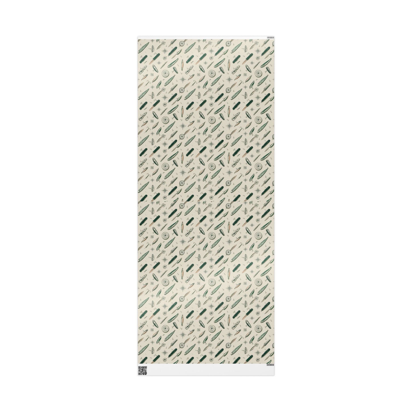Outdoor Adventure Wrapping Paper — Fishing Lures, Compasses & Pocket Knives | Father's Day Gift Wrap