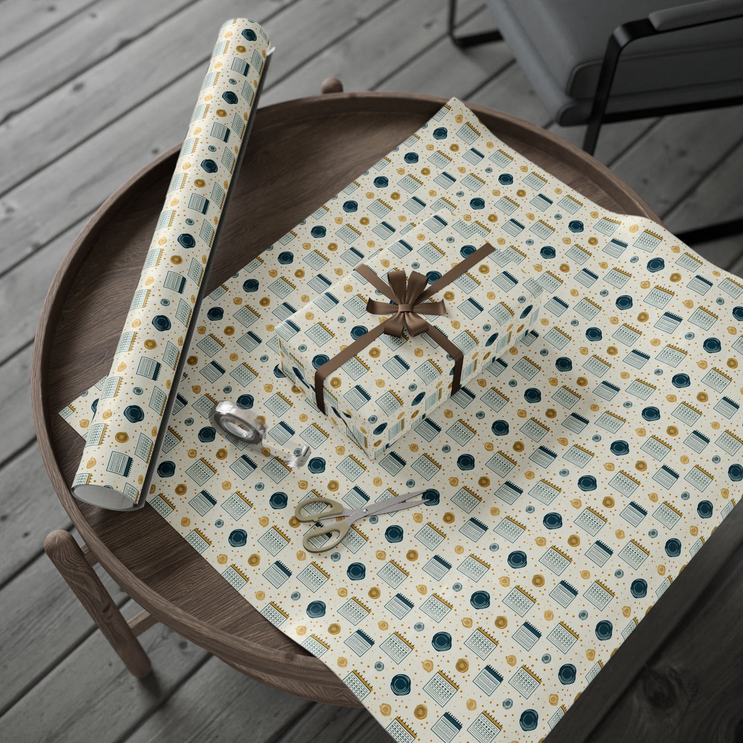 Vintage Analog Calendar Wrapping Paper