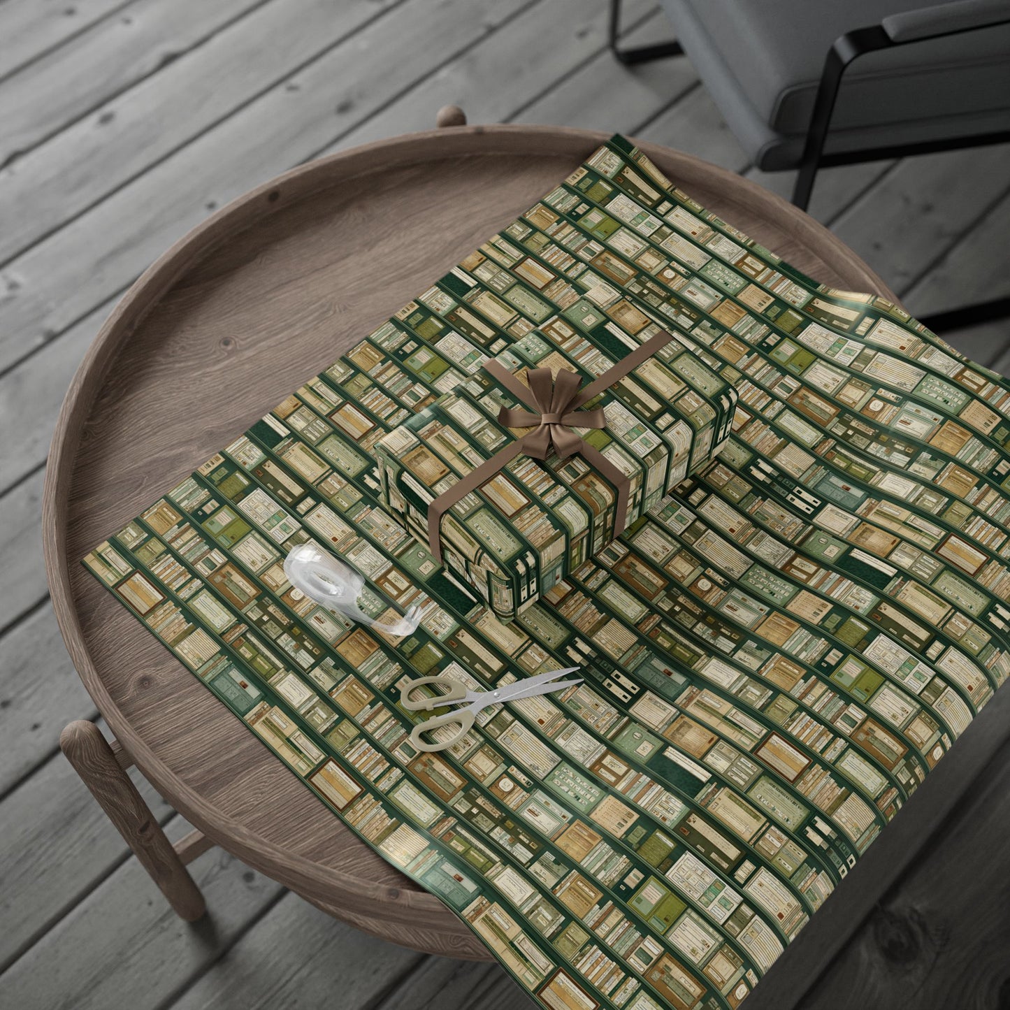 Library & Books Pattern Wrapping Paper — Collection No. 003