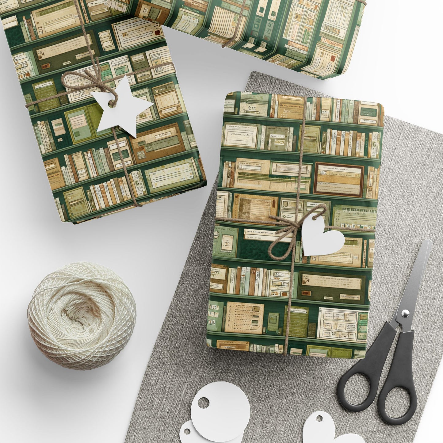 Library & Books Pattern Wrapping Paper — Collection No. 003