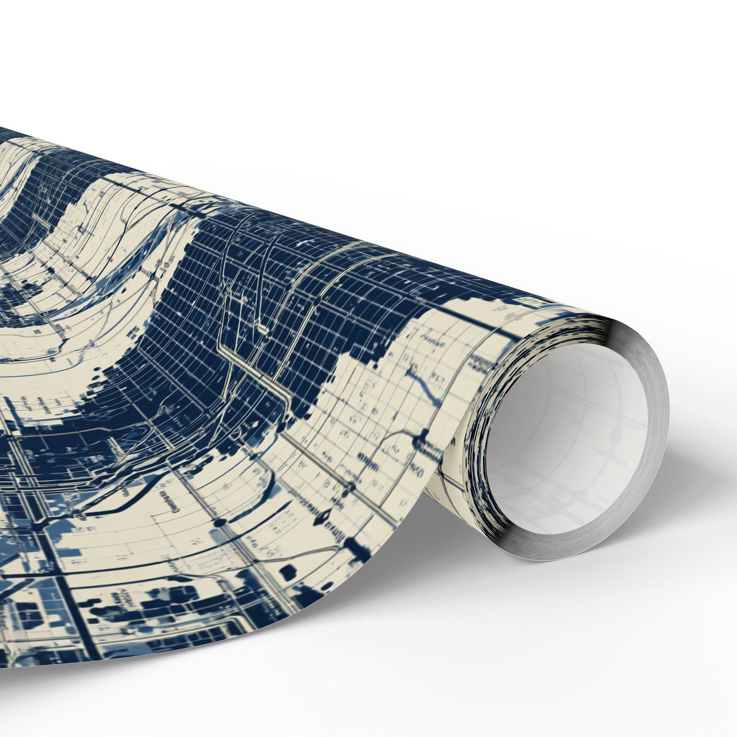 Utility & Infrastructure Map Wrapping Paper — Grid No. 003
