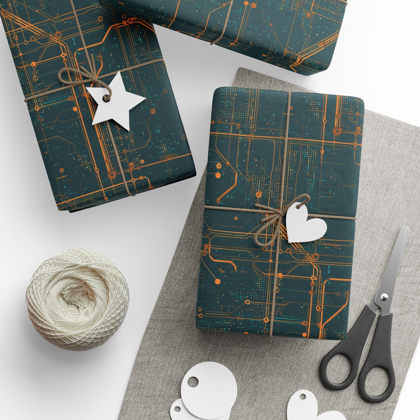 Circuit Board Pattern Wrapping Paper — Trace No. 001