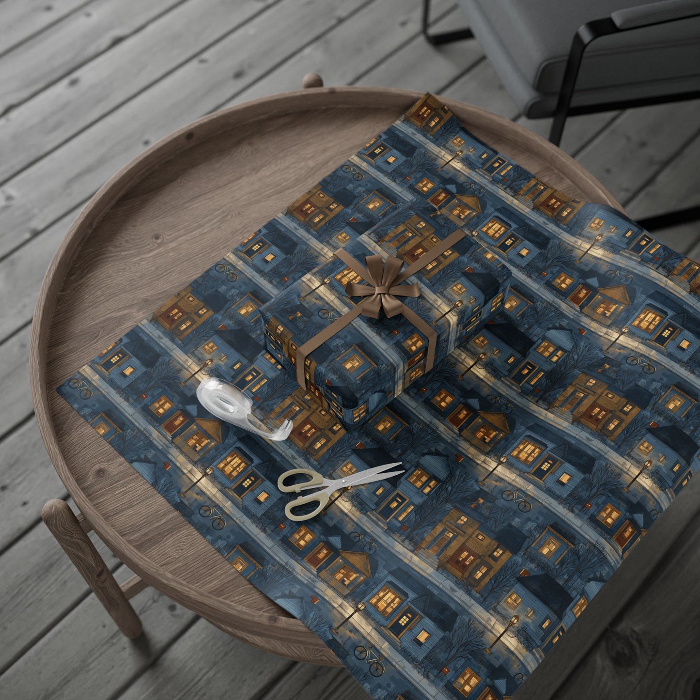 Neighborhood Map Pattern Wrapping Paper — District No. 003