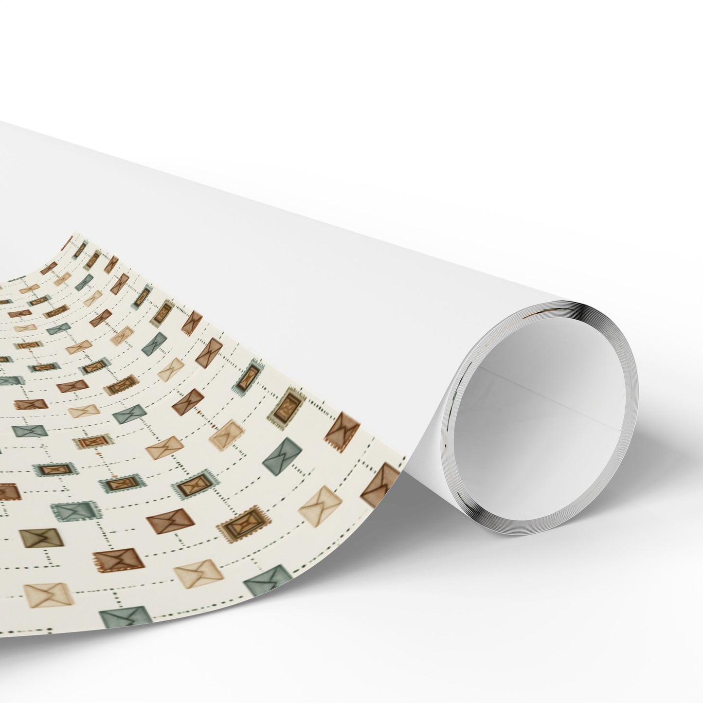Postal System Wrapping Paper | Vintage Envelope & Postmark Pattern | All-Season Gift Wrap