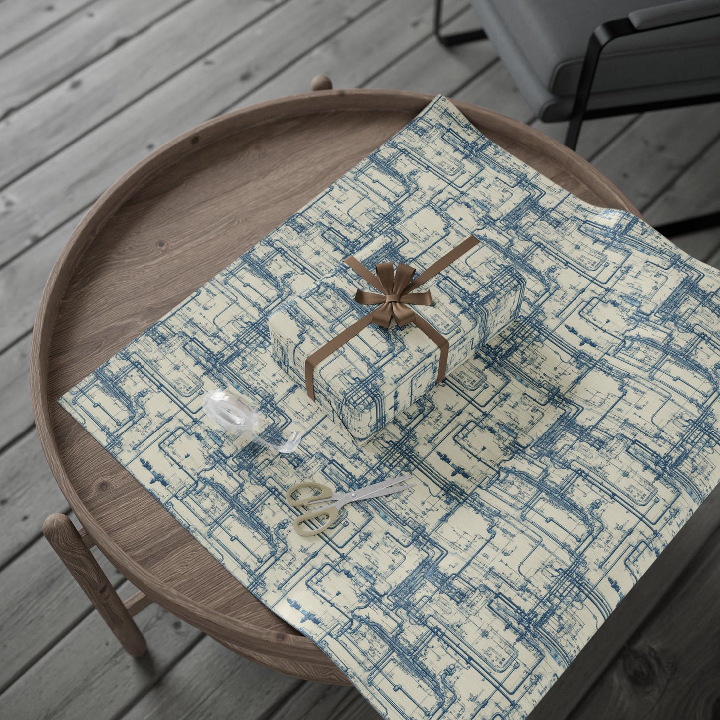 Utility & Infrastructure Map Wrapping Paper — Grid No. 002